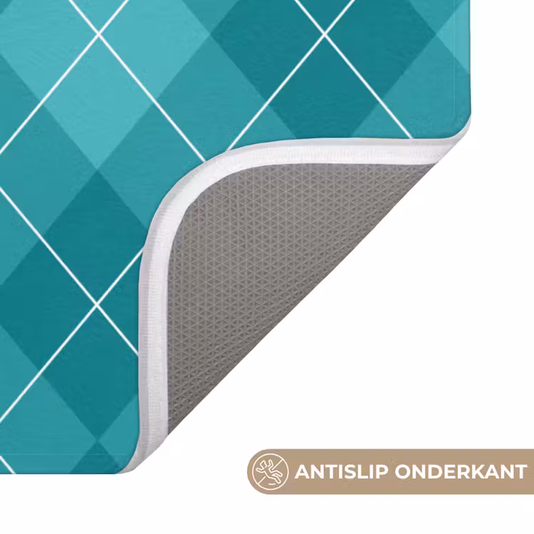 WC Mat - Patroon - Ruiten - Blauw — 4