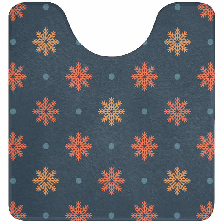 WC Mat - Patroon - Sneeuwvlokken - Blauw — 1