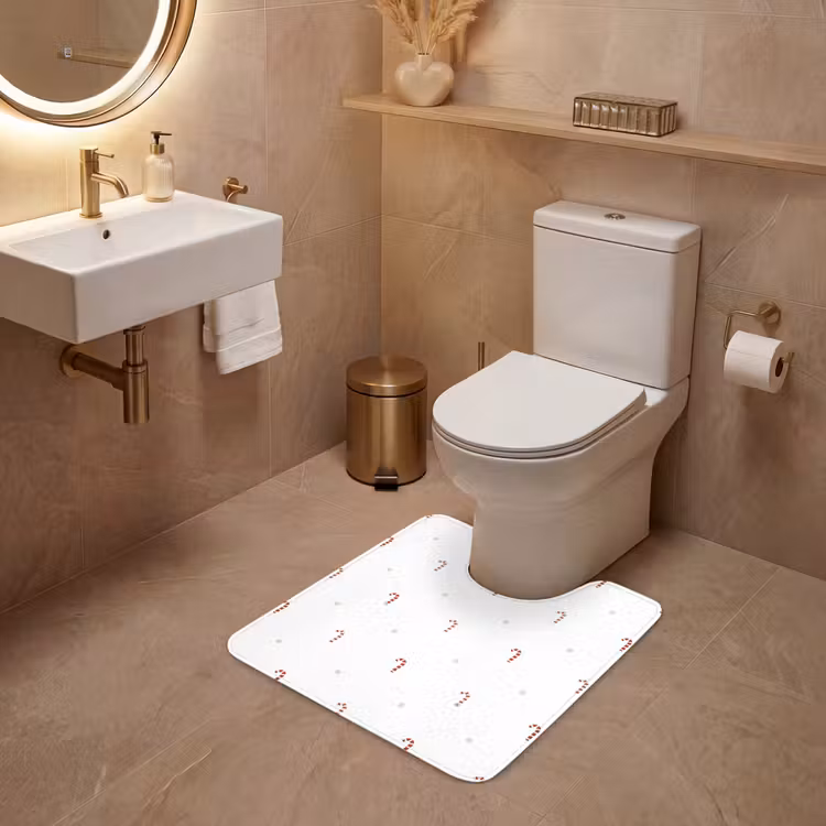 WC Mat - Patroon - Sterren - Zuurstok - Wit — 3