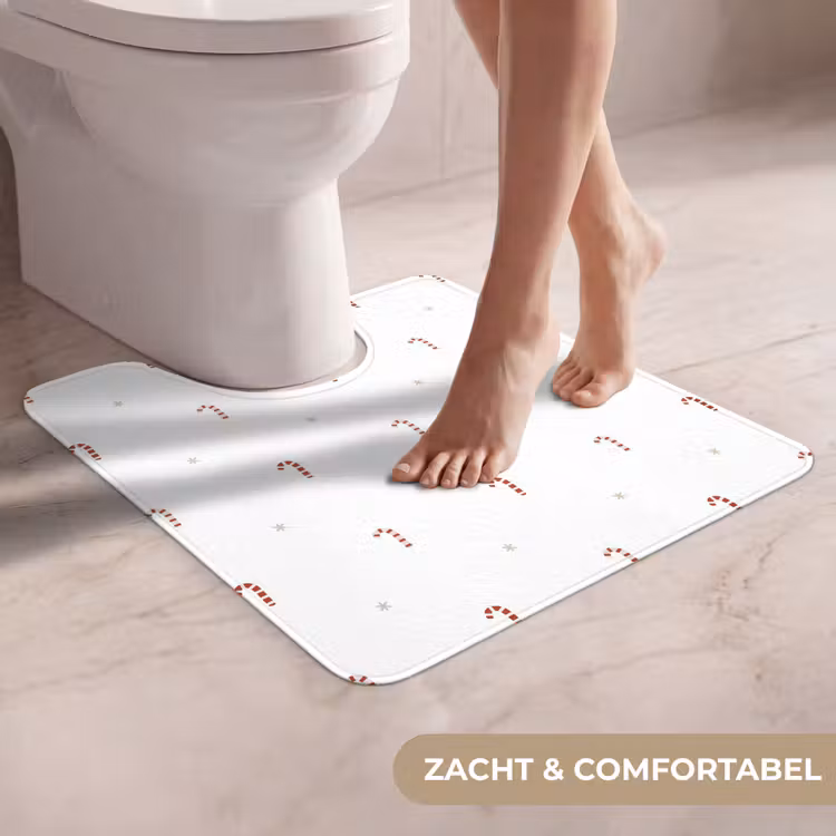 WC Mat - Patroon - Sterren - Zuurstok - Wit — 5
