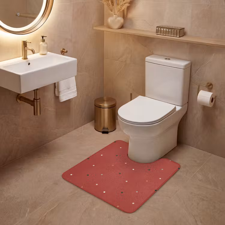 WC Mat - Patroon - Stippen - Rood — 3