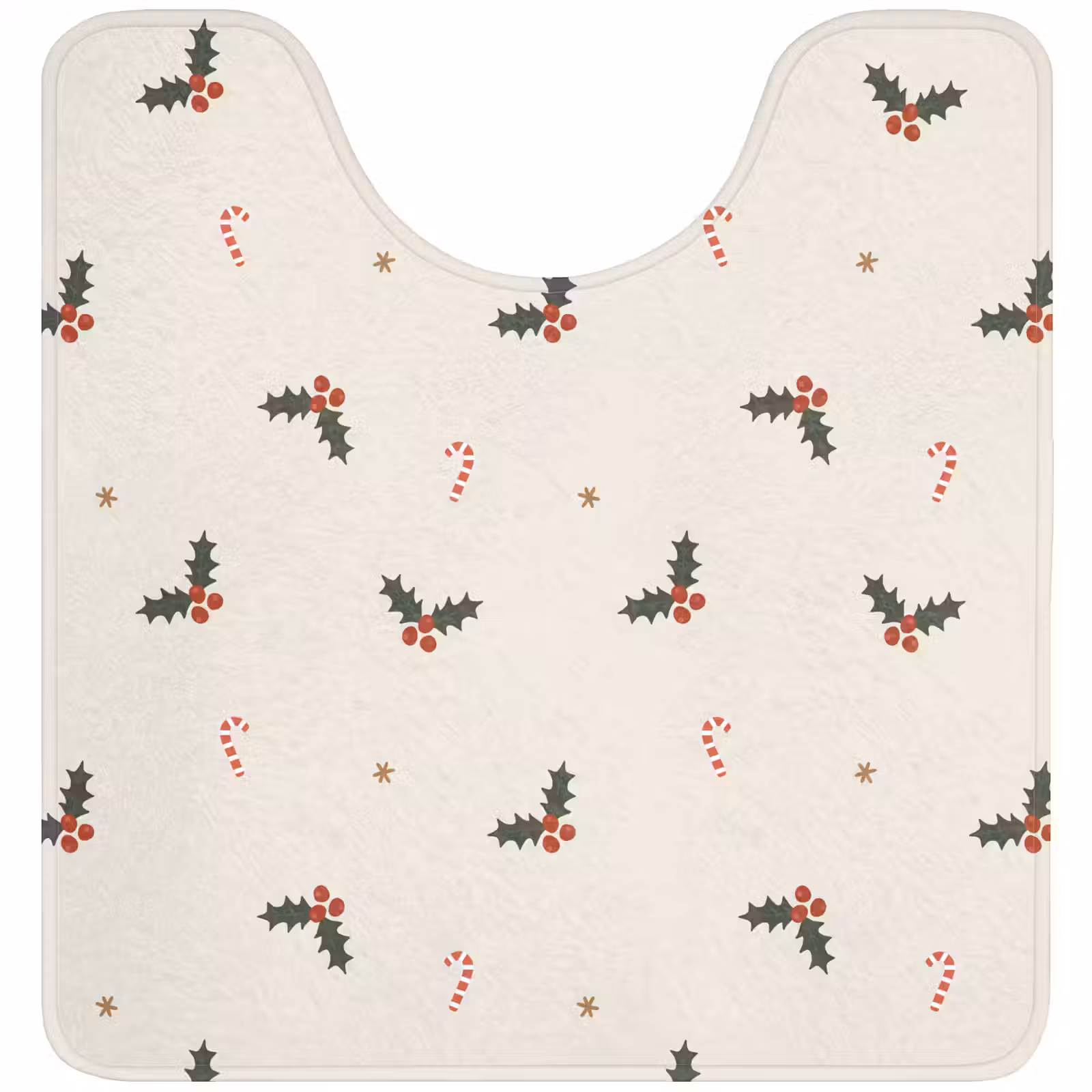 WC Mat - Illustratie - Hulsttakken - Zuurstokken - Beige — 1