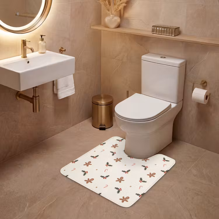 WC Mat - Illustratie - Figuren - Beige — 3