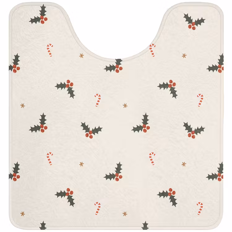 WC Mat - Illustratie - Hulsttakken - Zuurstokken - Beige — 1