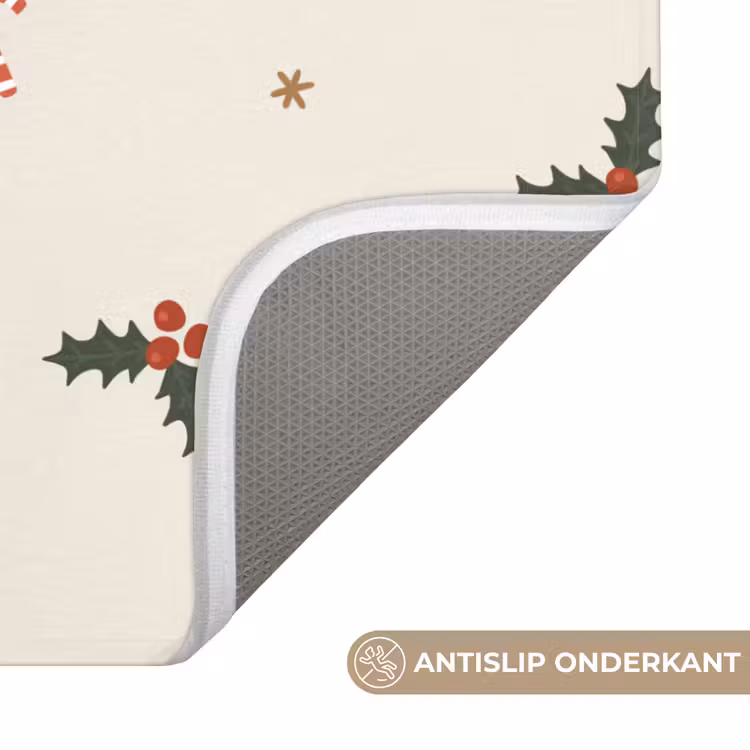 WC Mat - Illustratie - Hulsttakken - Zuurstokken - Beige — 4