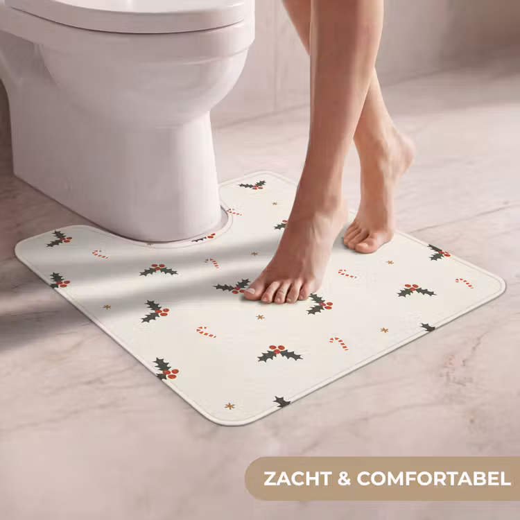 WC Mat - Illustratie - Hulsttakken - Zuurstokken - Beige — 5