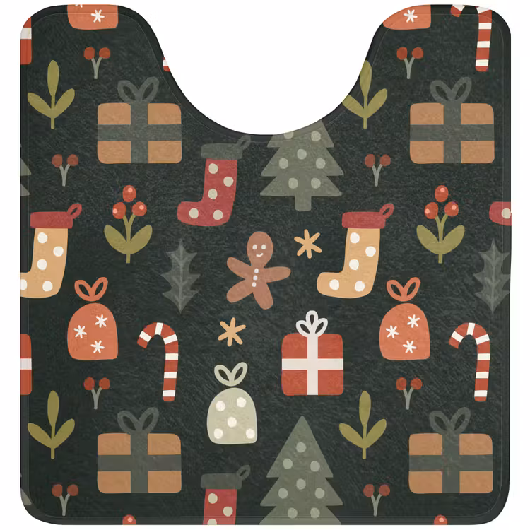 WC Mat - Illustratie - Kerstfiguren - Groen — 1