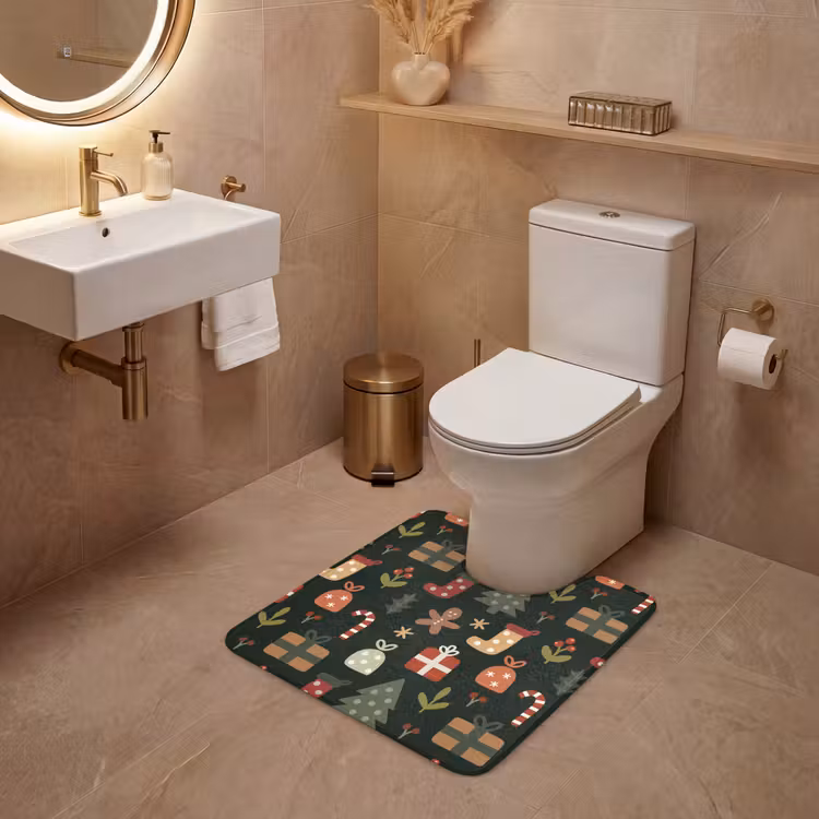 WC Mat - Illustratie - Kerstfiguren - Groen — 3