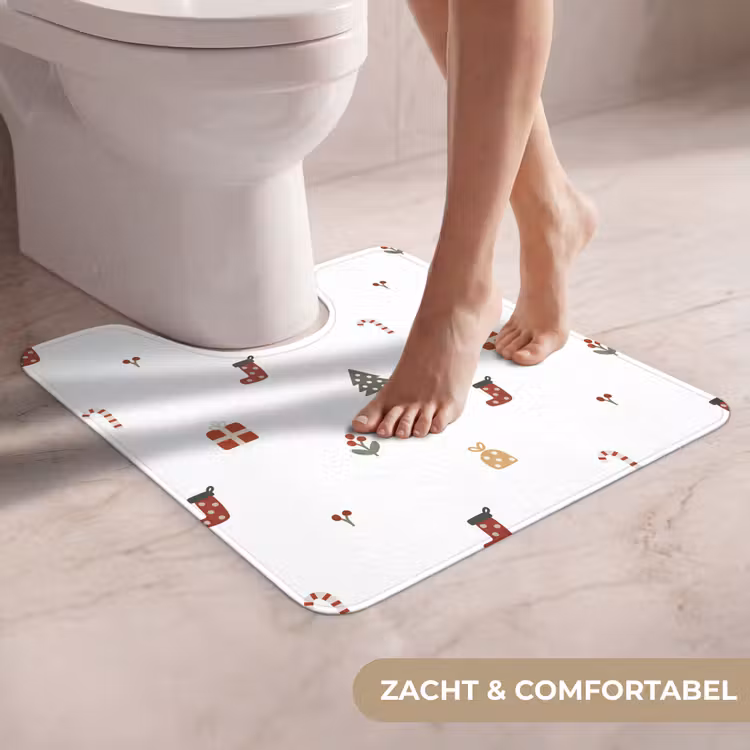 WC Mat - Illustratie - Kerstsymbolen - Wit — 5