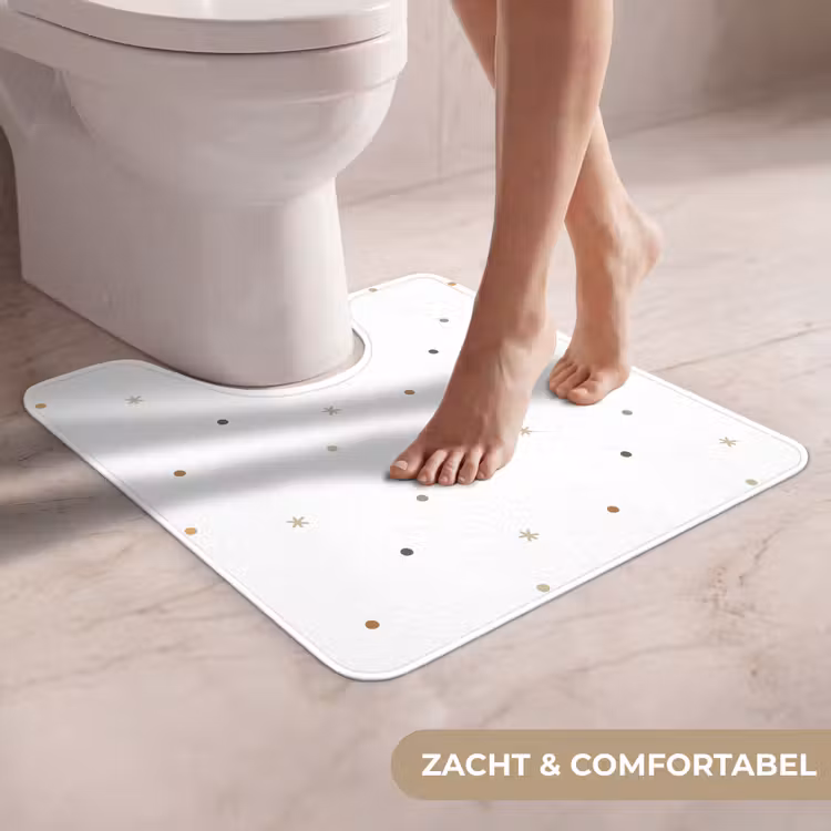 WC Mat - Patroon - Stippen - Sterren - Wit — 5