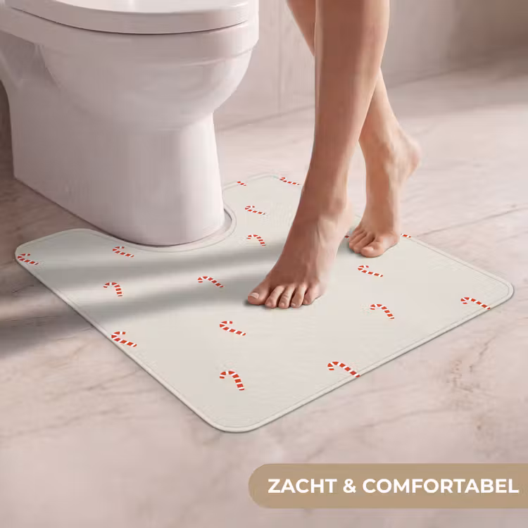 WC Mat - Patroon - Zuurstokken - Beige — 5