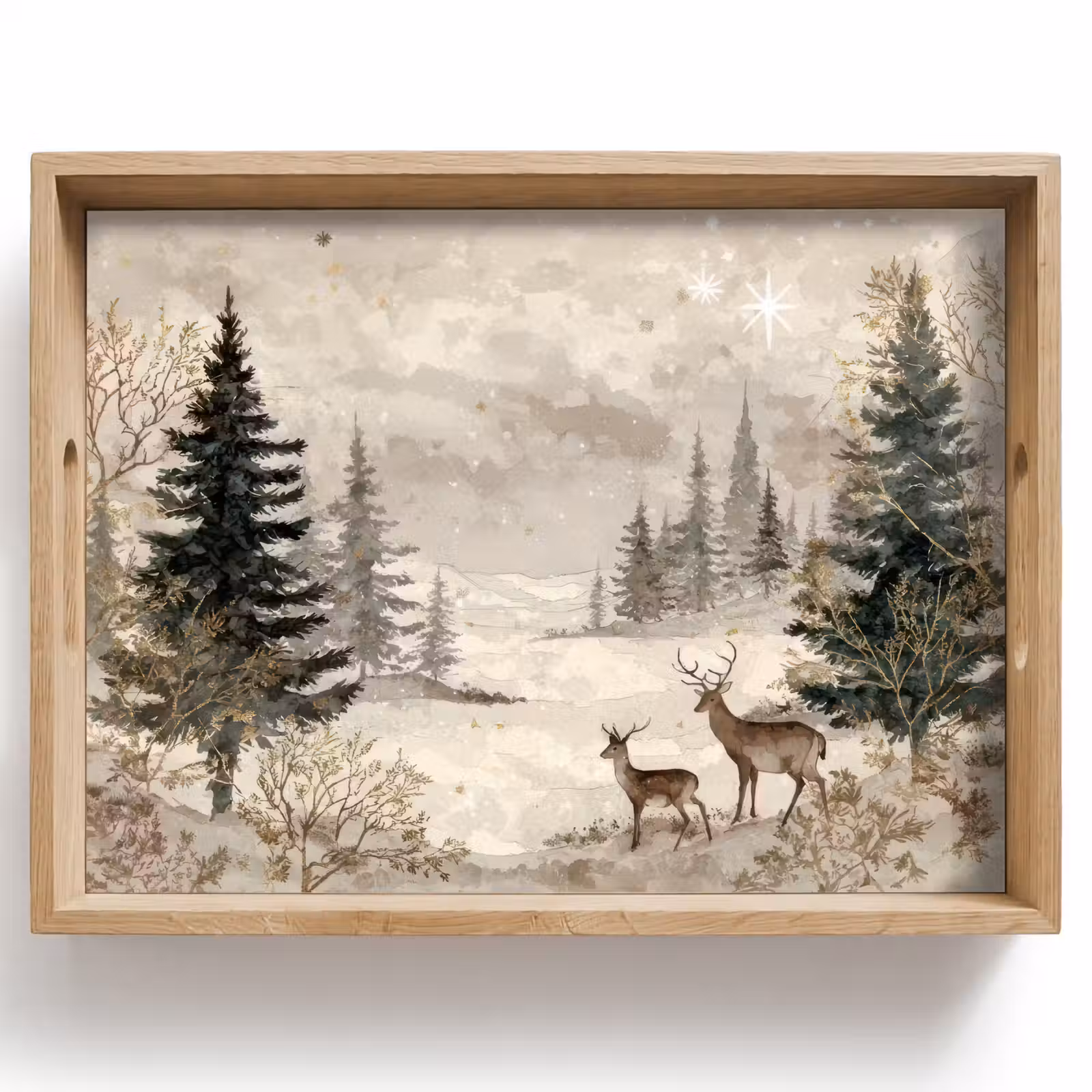 Dienblad - Bos - Herten - Winter - Sneeuw — 1