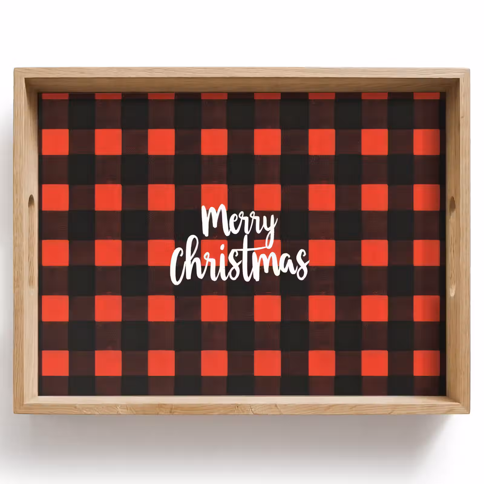Dienblad - Geruit - Rood - Tekst - Christmas — 1