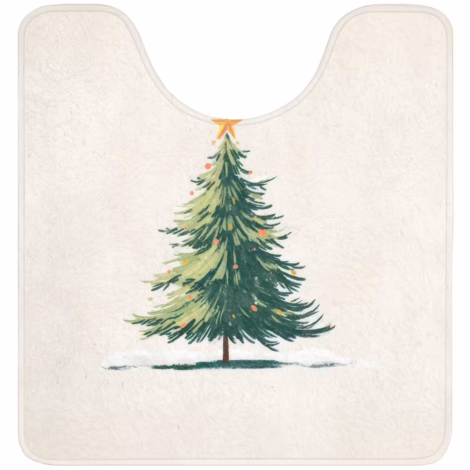 WC Mat - Kerstboom - Illustratie - Ster - Sneeuw — 1