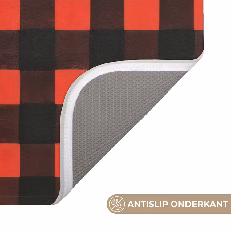 Badmat - Geruit - Rood - Tekst - Christmas — 3