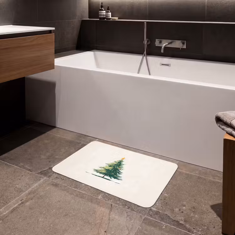 Badmat - Kerstboom - Illustratie - Ster - Sneeuw — 4