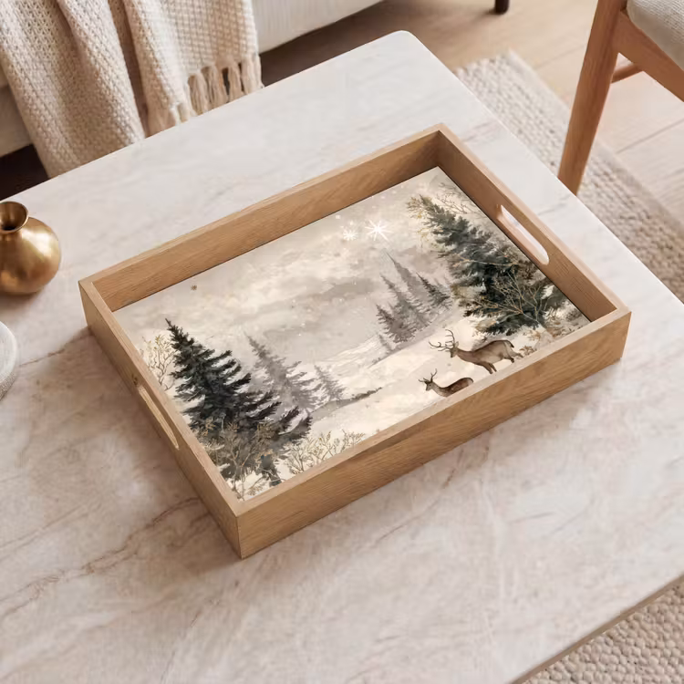 Dienblad - Bos - Herten - Winter - Sneeuw — 2