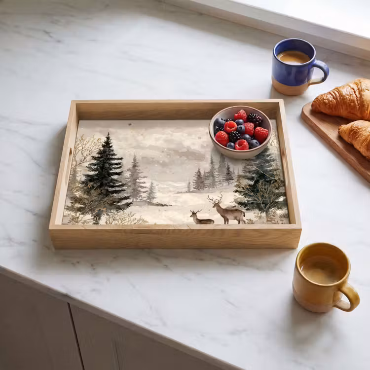 Dienblad - Bos - Herten - Winter - Sneeuw — 4