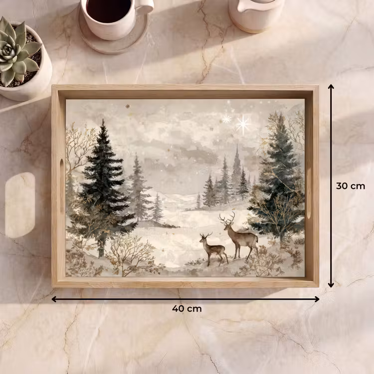 Dienblad - Bos - Herten - Winter - Sneeuw — 9