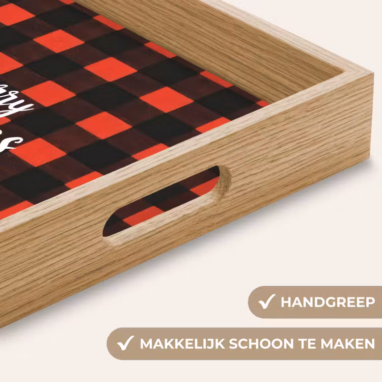 Dienblad - Geruit - Rood - Tekst - Christmas — 5