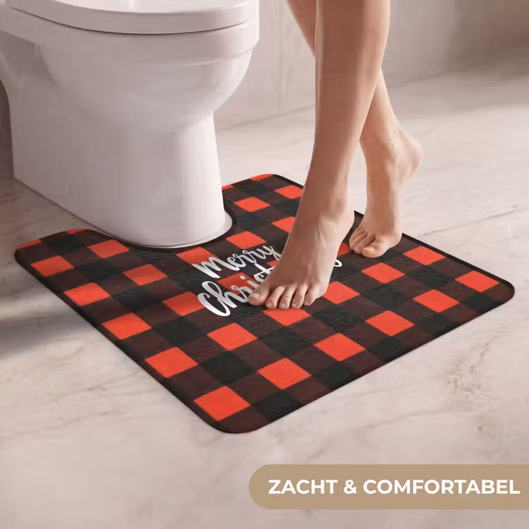 WC Mat - Geruit - Rood - Tekst - Christmas — 5