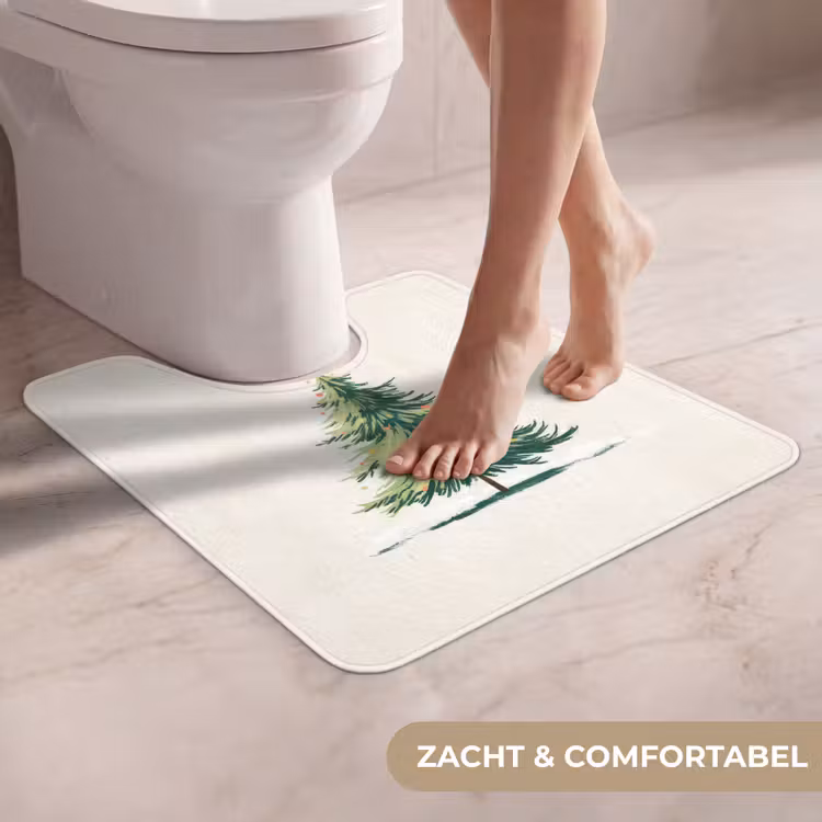WC Mat - Kerstboom - Illustratie - Ster - Sneeuw — 5