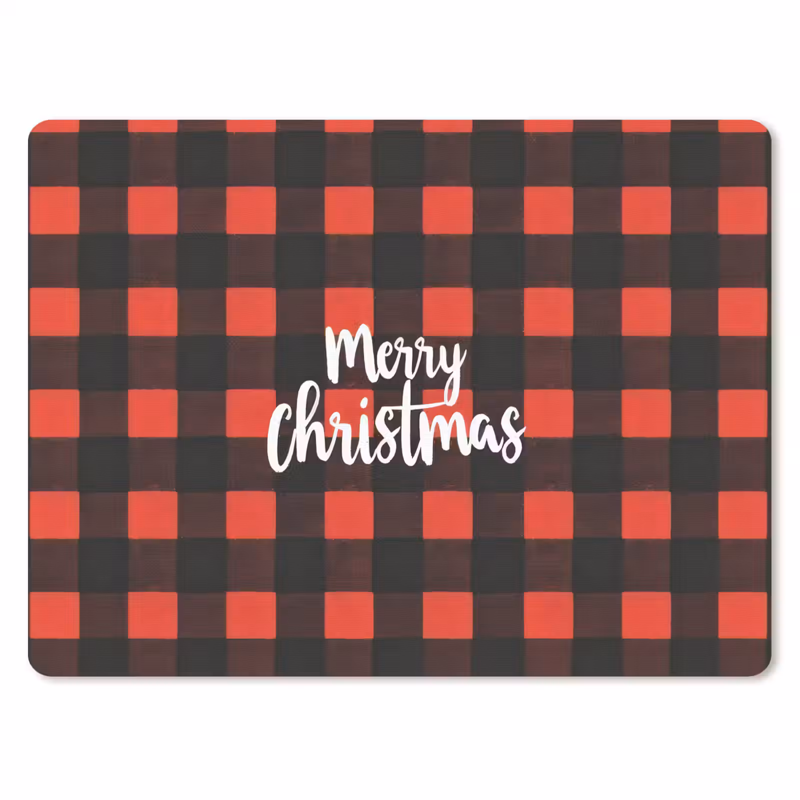Muismat - Geruit - Rood - Tekst - Christmas — 1