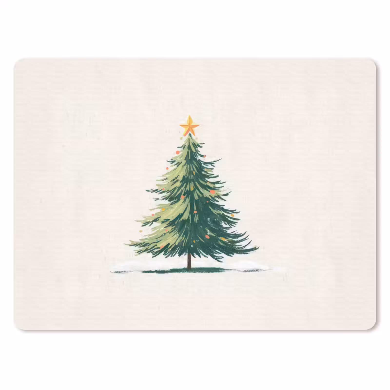 Muismat - Kerstboom - Illustratie - Ster - Sneeuw — 1