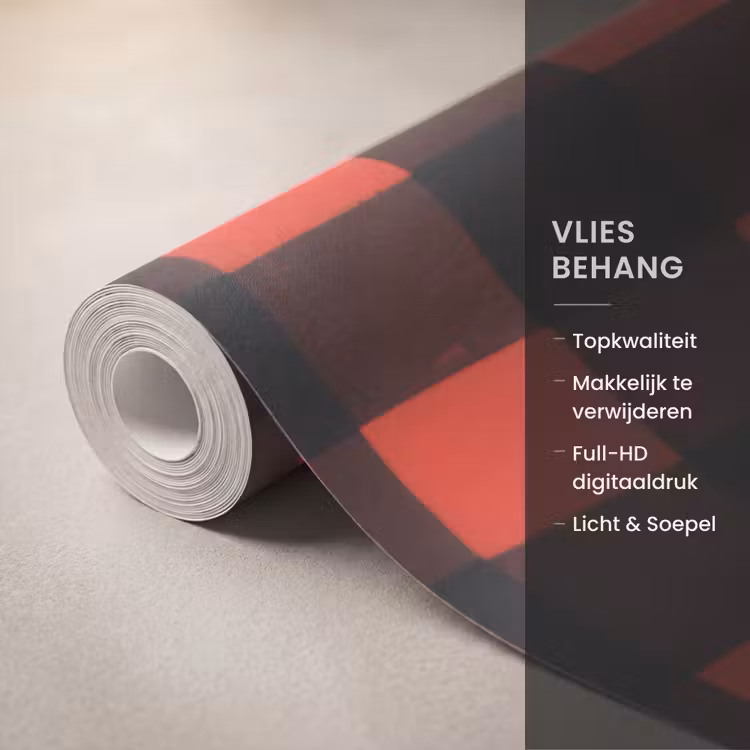 Behang - Geruit - Rood - Tekst - Christmas — 3