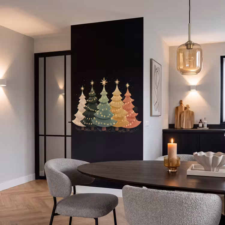 Behang - Kerstbomen - Kleurrijk - Lichtjes - Ster — 5