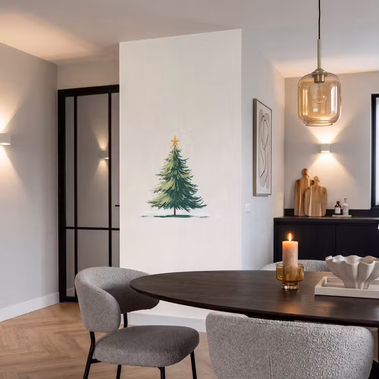 Behang - Kerstboom - Illustratie - Ster - Sneeuw — 5