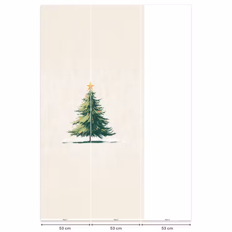 Behang - Kerstboom - Illustratie - Ster - Sneeuw — 6