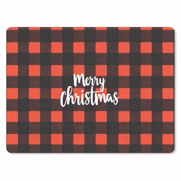 Muismat - Geruit - Rood - Tekst - Christmas — 1