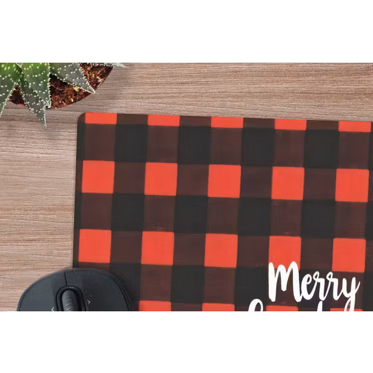 Muismat - Geruit - Rood - Tekst - Christmas — 4