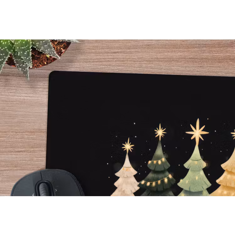 Muismat - Kerstbomen - Kleurrijk - Lichtjes - Ster — 4