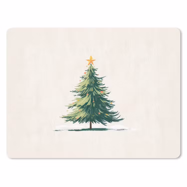 Muismat - Kerstboom - Illustratie - Ster - Sneeuw — 1