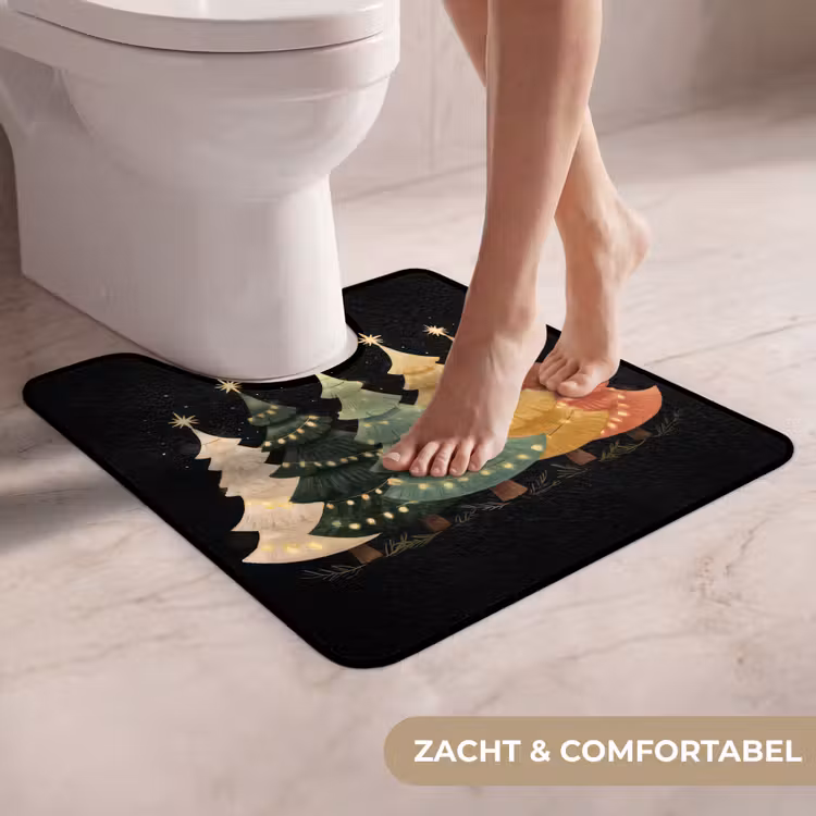 WC Mat - Kerstbomen - Kleurrijk - Lichtjes - Ster — 5