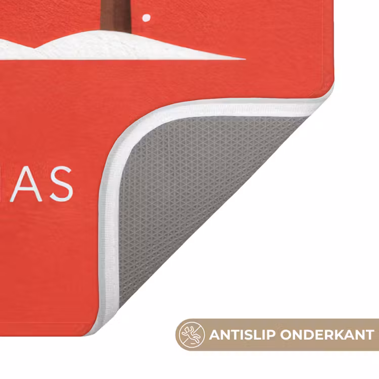 WC Mat - Minimalistisch - Kerstbomen - Rood - Sneeuw — 4