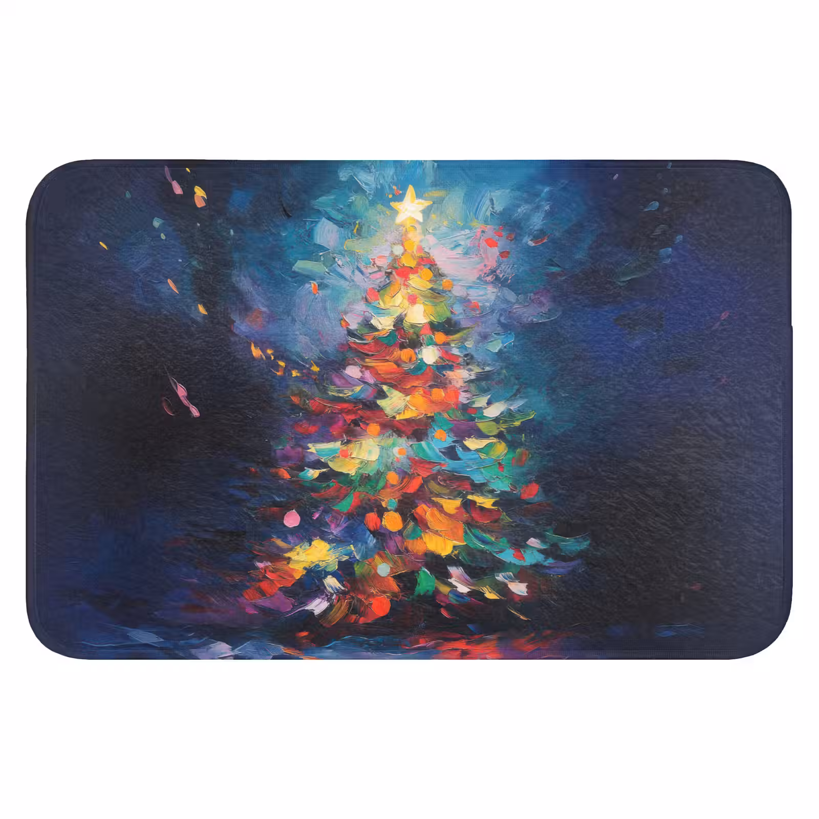 Badmat - Kerstboom - Kerst - Abstract - Kleurrijk — 1