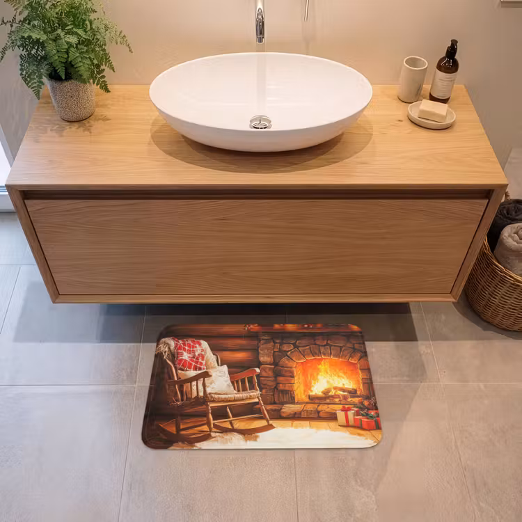 Badmat - Winter - Kerst - Huis - Openhaard — 2