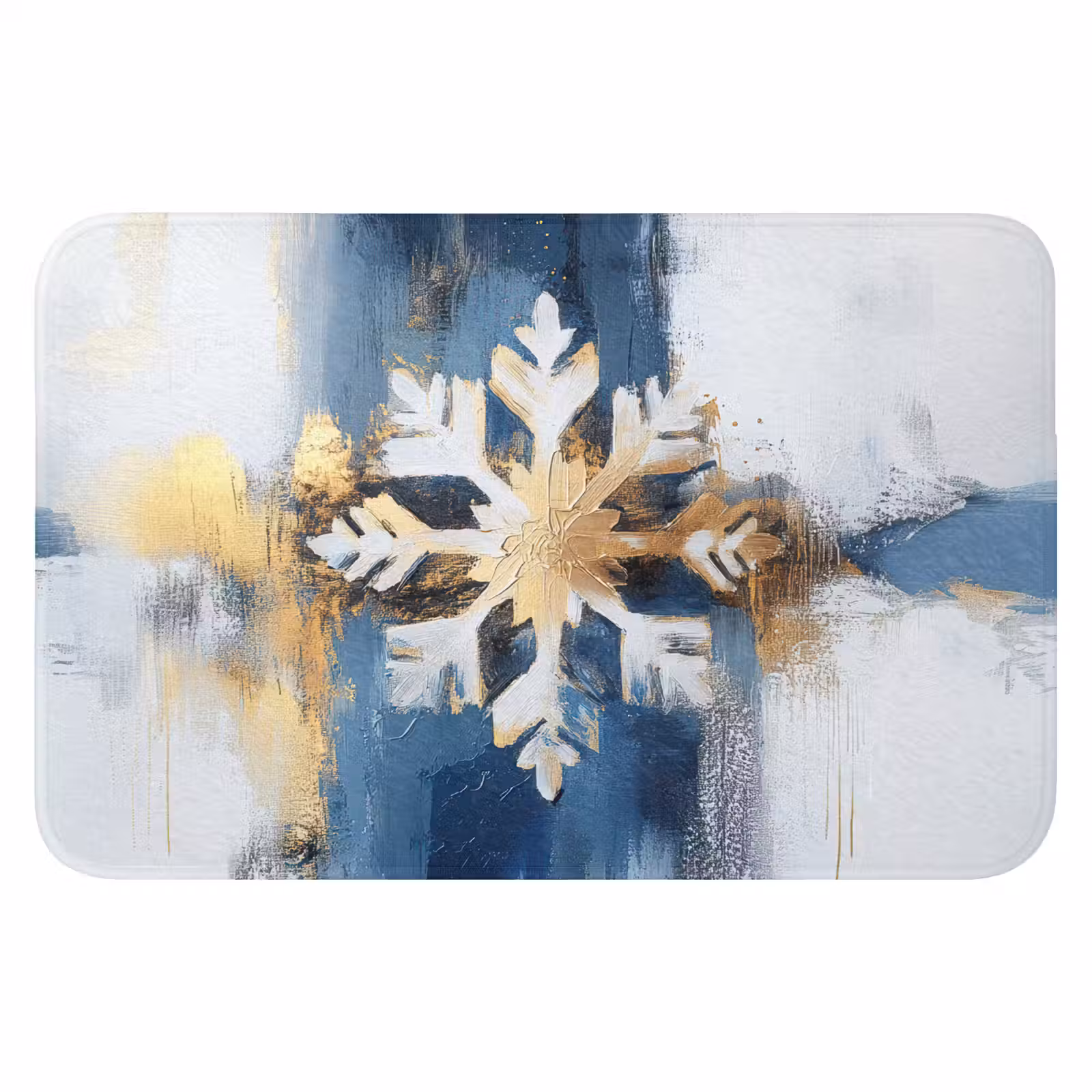 Badmat - Abstract - Winter - Sneeuwvlok - Sneeuw - Goud — 1