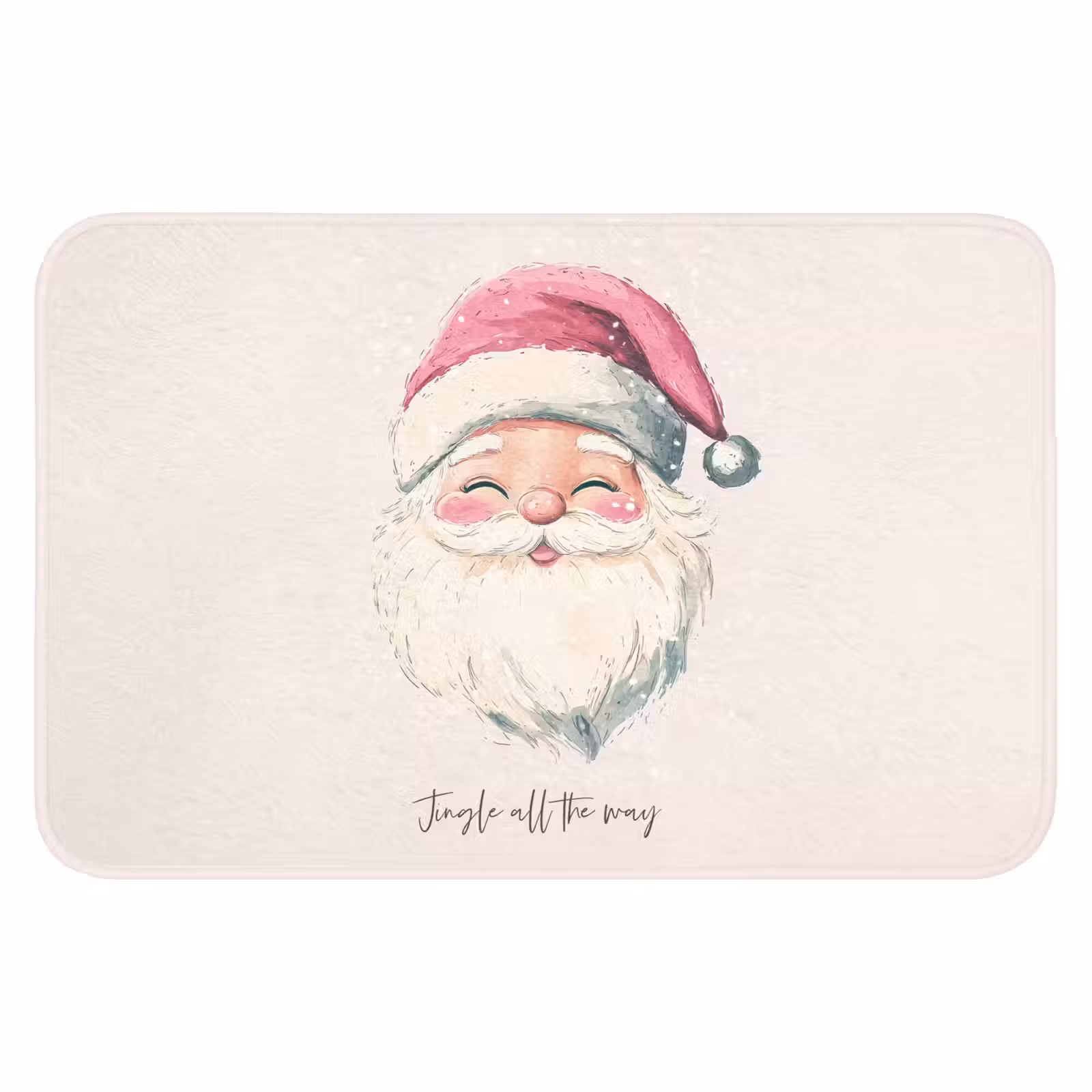 Badmat - Kerstman - Kerst - Quote - Beige — 1