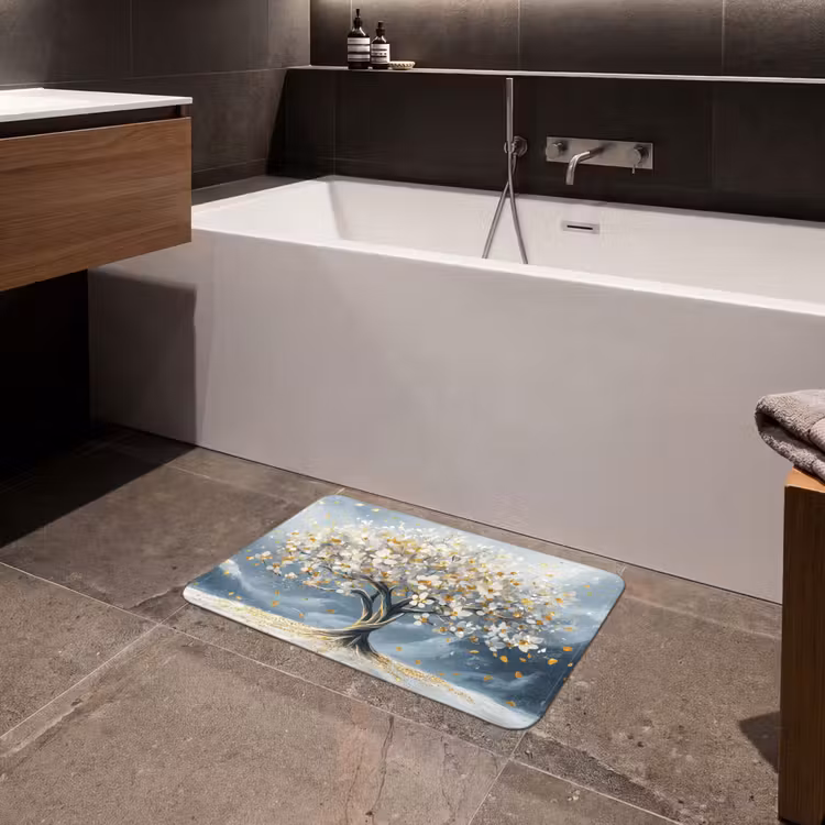 Badmat - Boom - Winter - Levensboom - Modern - Goud — 4