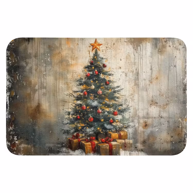 Badmat - Kerstboom - Vintage - Kerst - Cadeau — 1