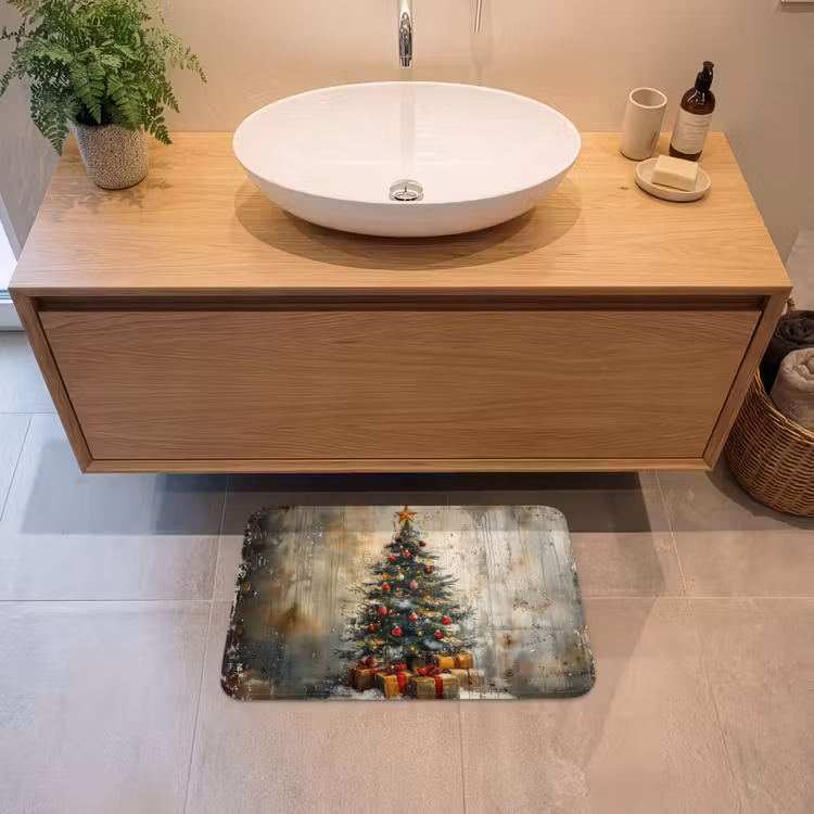 Badmat - Kerstboom - Vintage - Kerst - Cadeau — 2