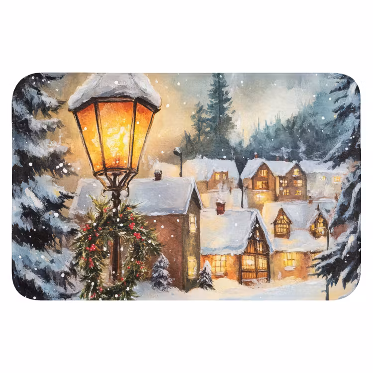 Badmat - Kerstdorp - Huizen - Sneeuw - Kerst — 1