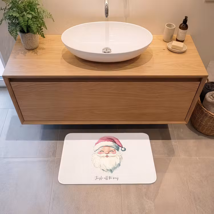 Badmat - Kerstman - Kerst - Quote - Beige — 2