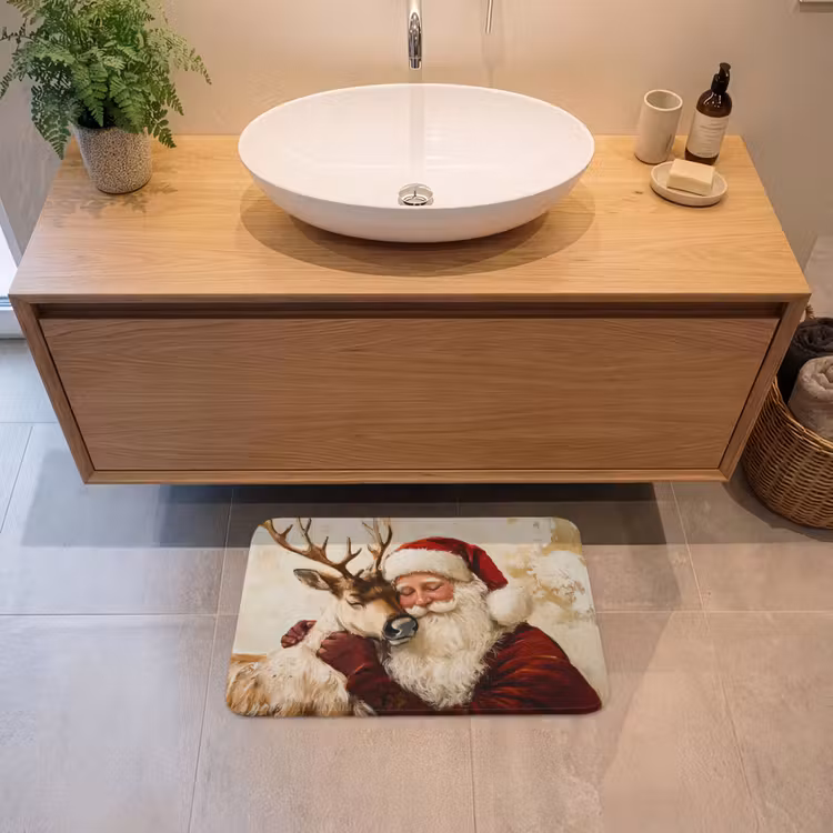 Badmat - Kerstman - Rendier - Kerst - Christmas — 2