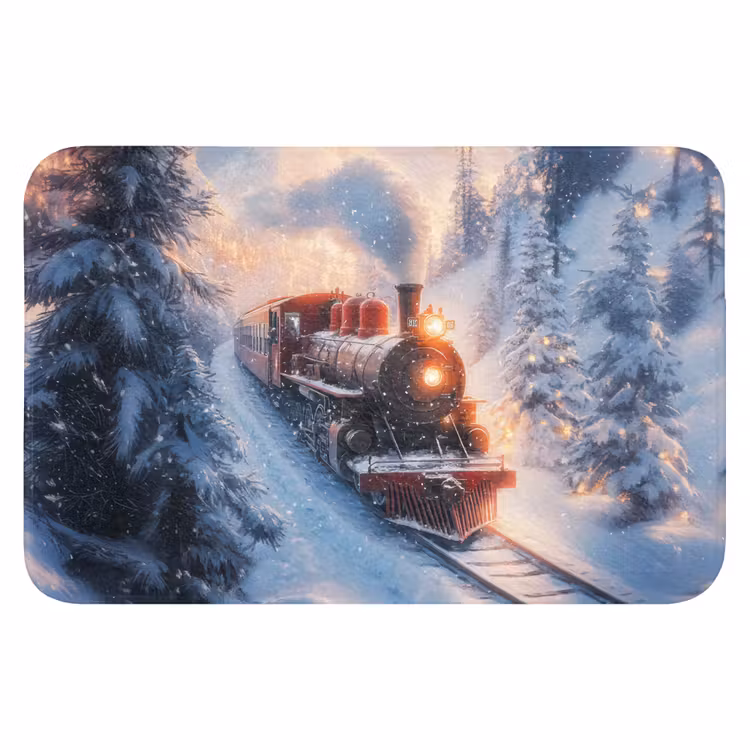 Badmat - Kersttrein - Sneeuw - Winter - Kerst — 1
