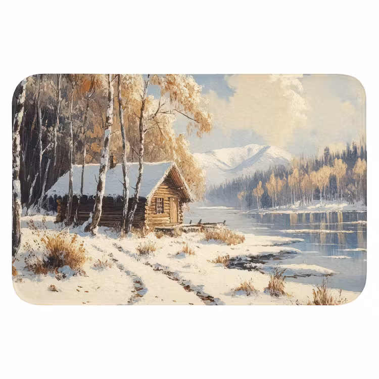 Badmat - Winter - Sneeuw - Huis - Natuur — 1